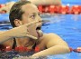 Italy's Pellegrini reacts after winning the women's 200m freestyle final at the 14th FINA World Championships in Shanghai